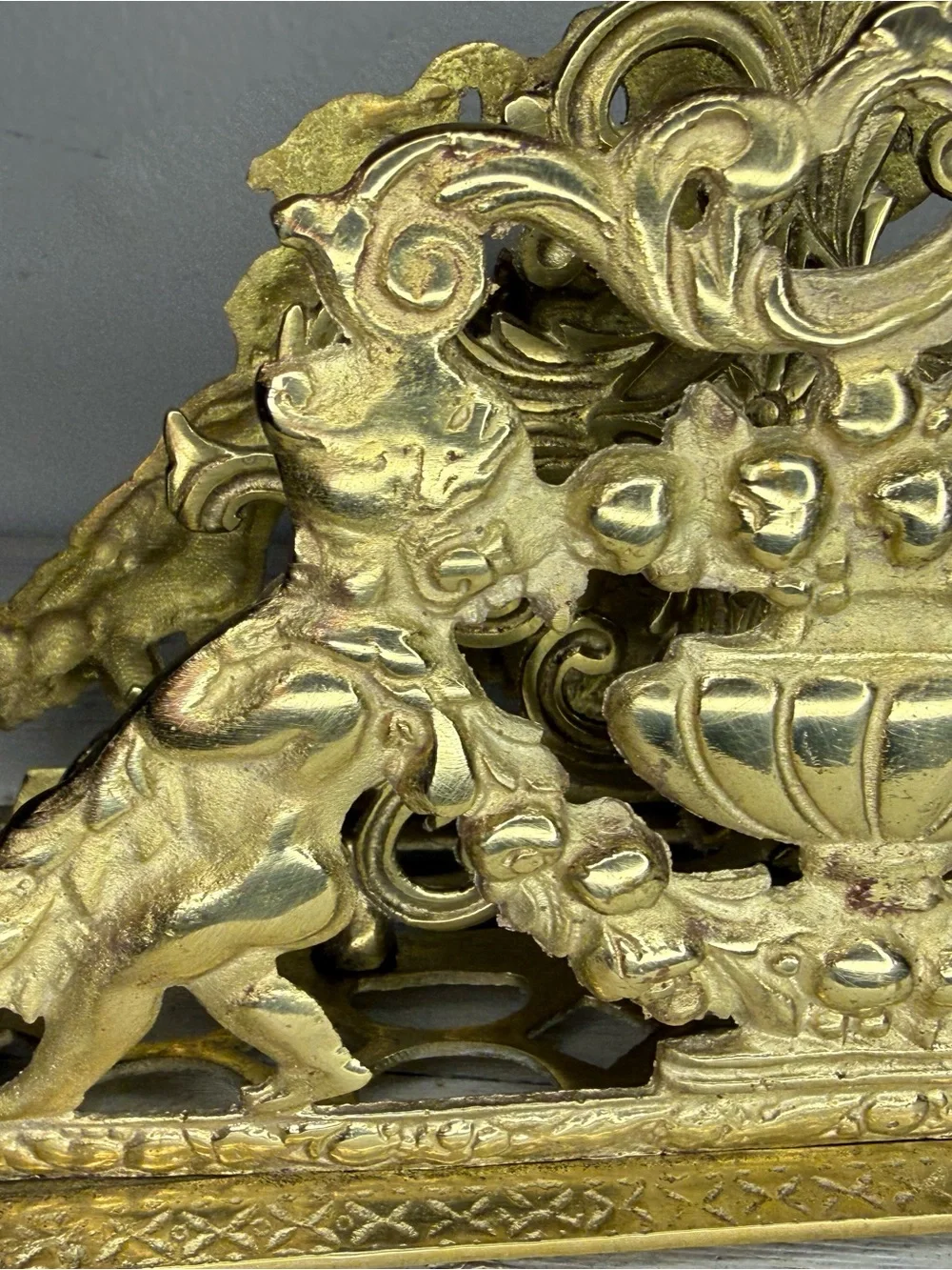 VTG Brass Ornate Victorian Desk Mail Letter Organizer w/Cherubs Andrea by Sadek